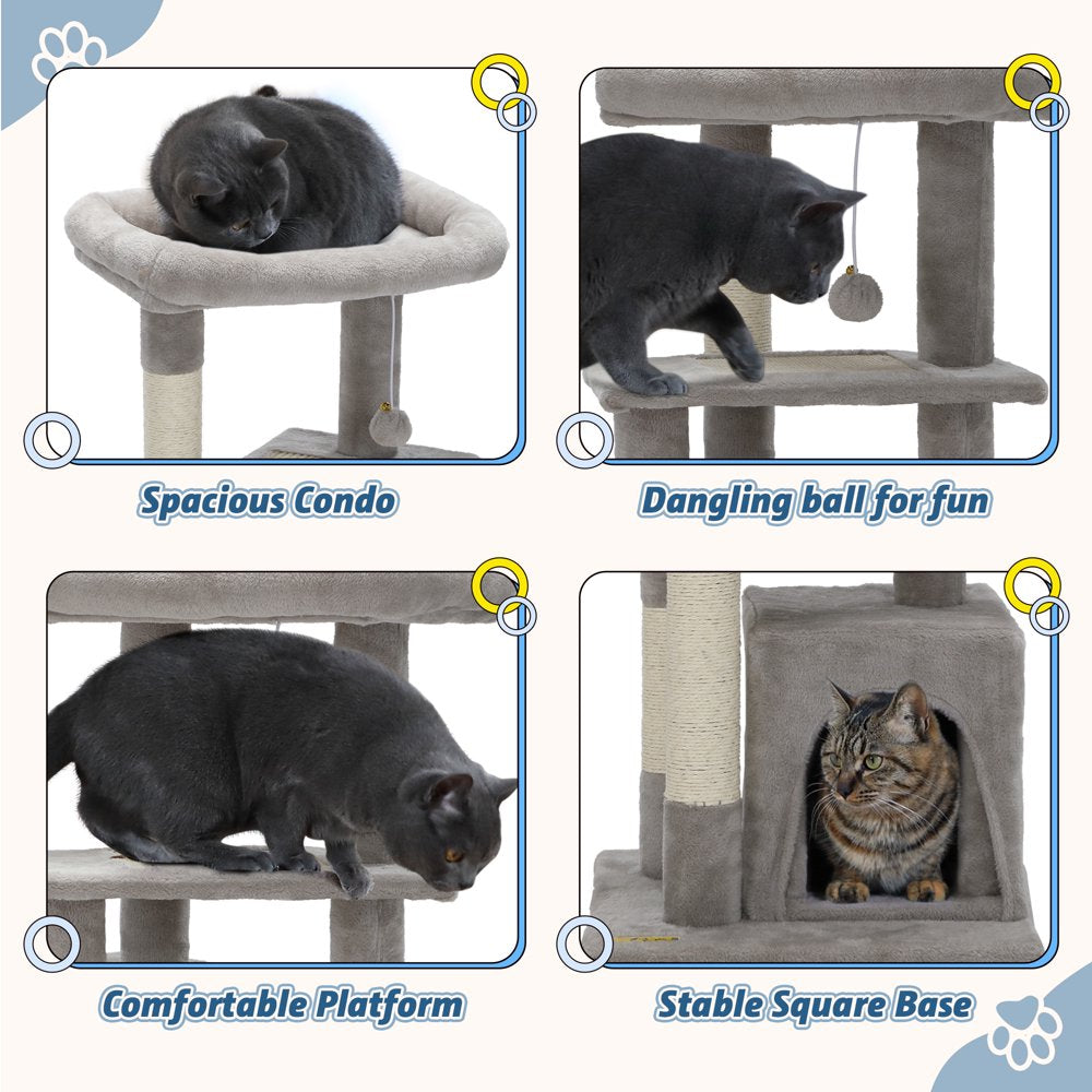 33In Cat Tree & Scratching Post Condo Tower with Dangling Ball
