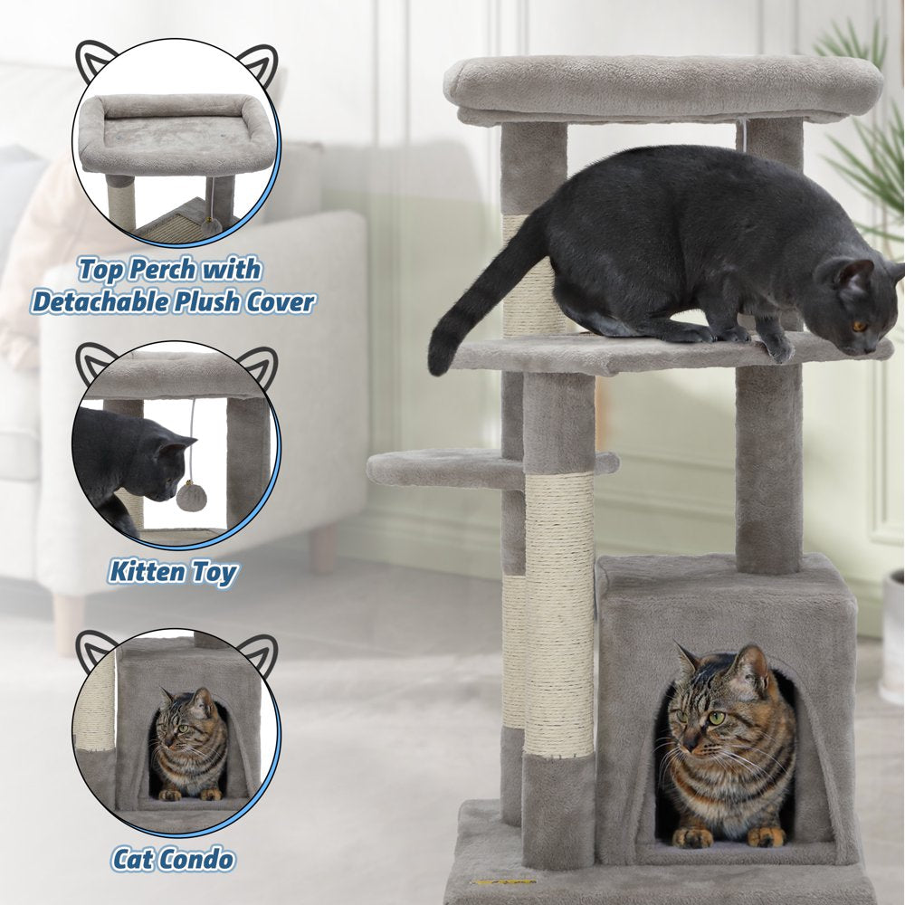 33In Cat Tree & Scratching Post Condo Tower with Dangling Ball