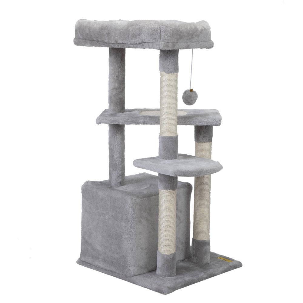 33In Cat Tree & Scratching Post Condo Tower with Dangling Ball