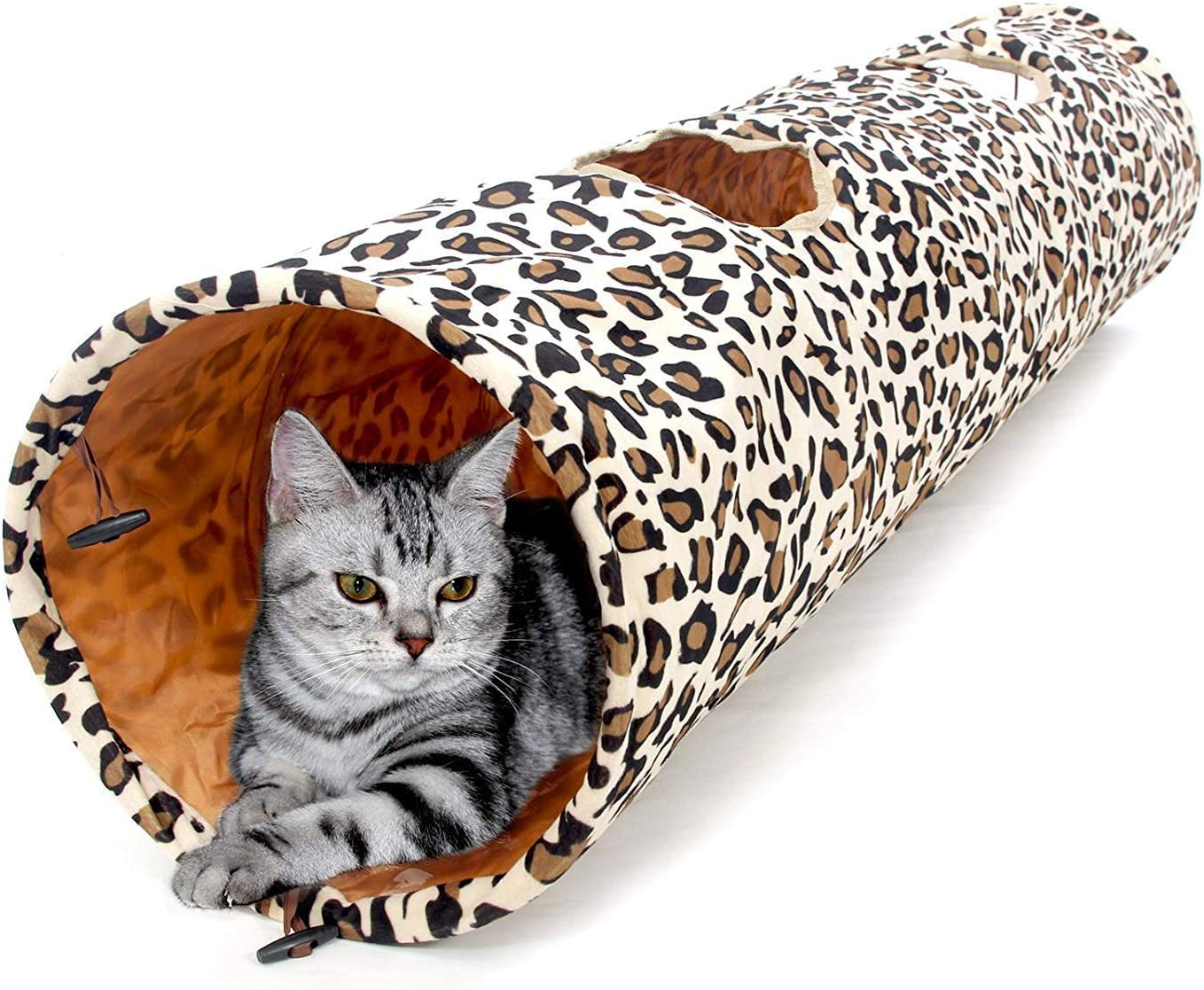 Leopard-print Collapsible Tunnel Cat Tube Toy