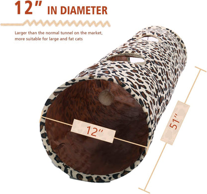 Leopard-print Collapsible Tunnel Cat Tube Toy