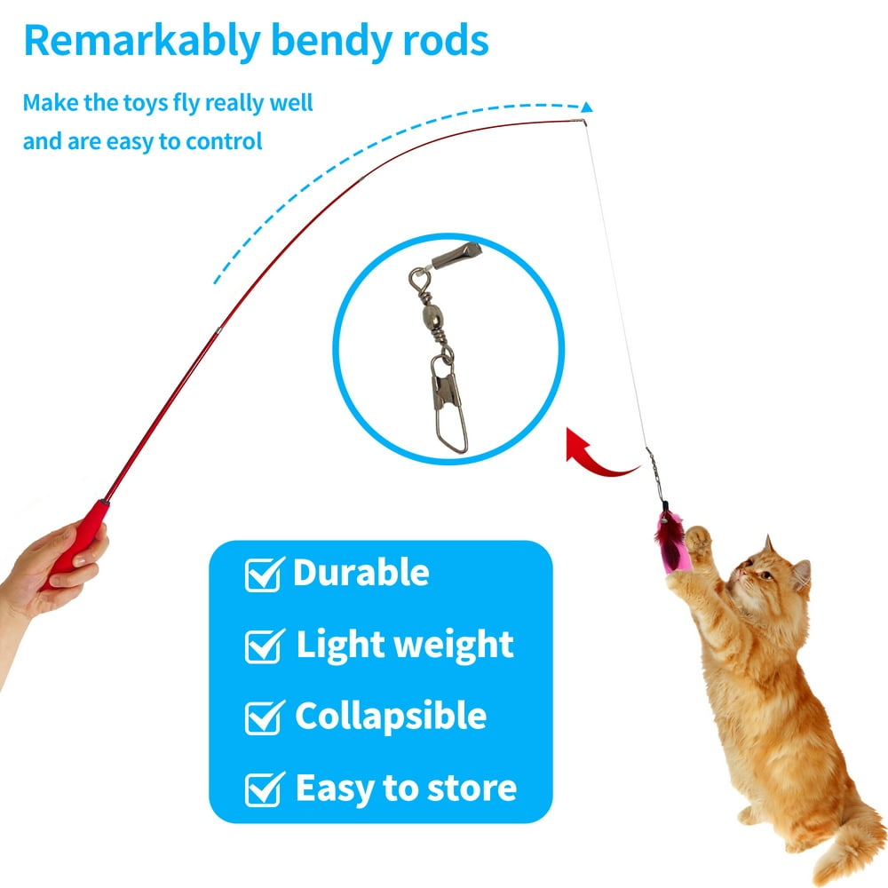 Indoor Cat Feather Teaser Toy With Bells 