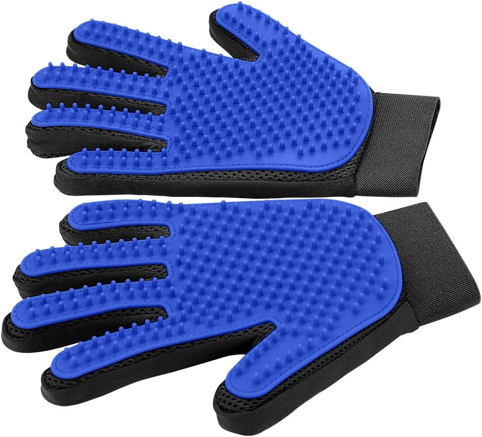 Blue Hair Remover Pet Grooming Gloves  