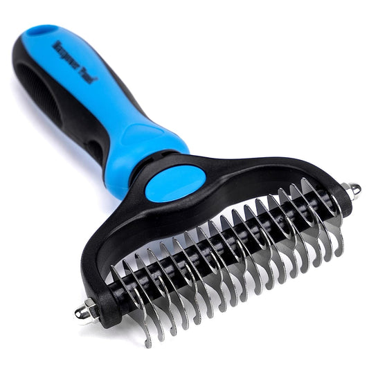 Blue Double-sided Pet Grooming Brush 