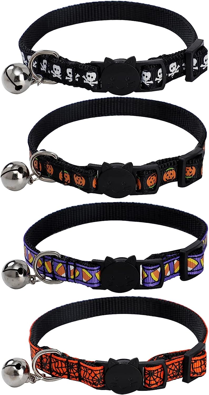 4 Pack Breakaway Cat Collars with Bell