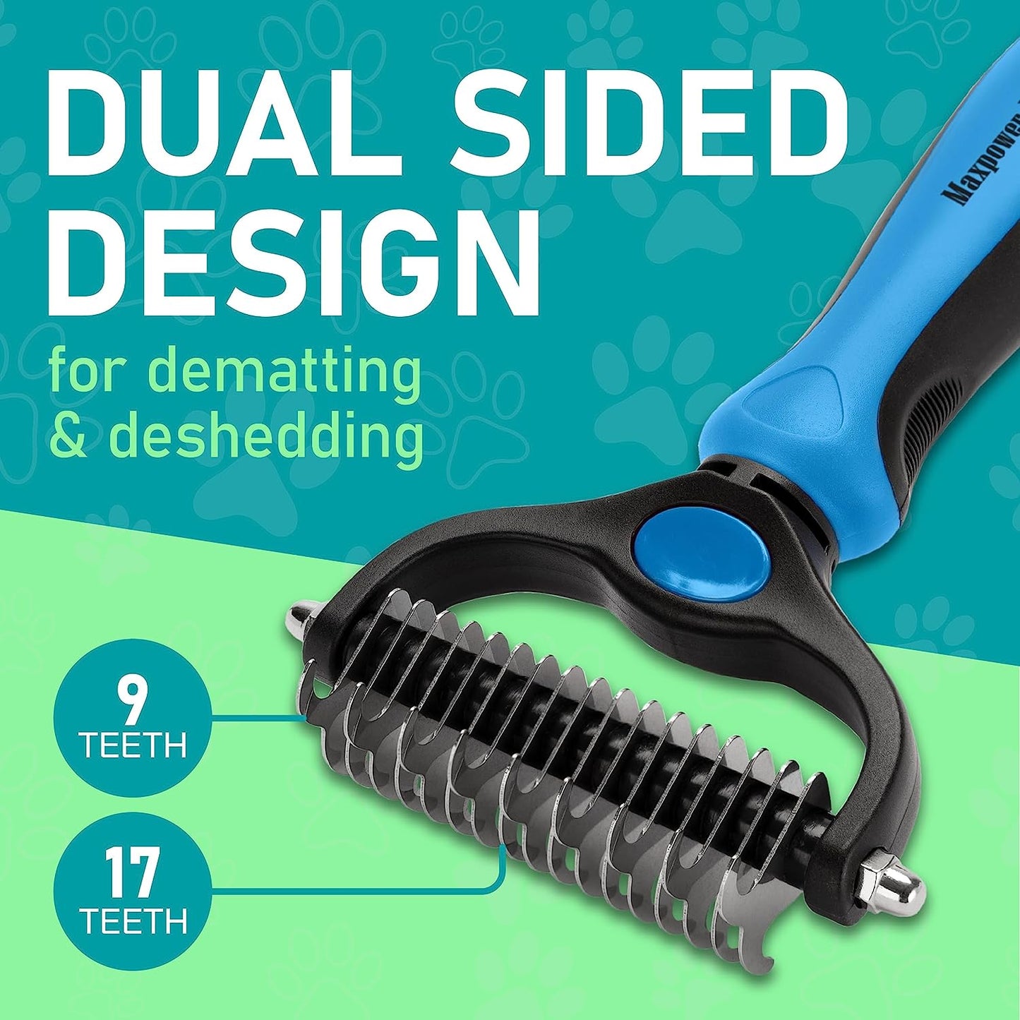 Blue Double-sided Pet Grooming Brush 