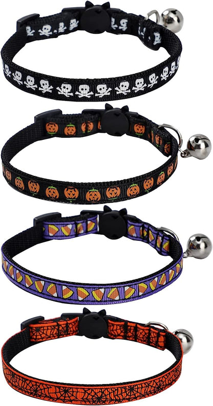 4 Pack Breakaway Cat Collars with Bell