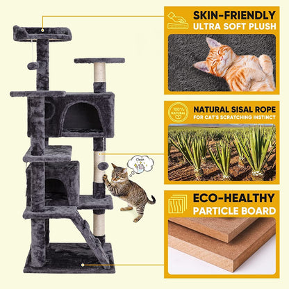 54in Cat Tree Tower Indoor Activity Center