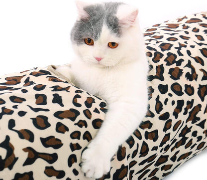 Leopard-print Collapsible Tunnel Cat Tube Toy