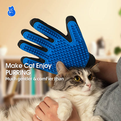 Blue Hair Remover Pet Grooming Gloves  