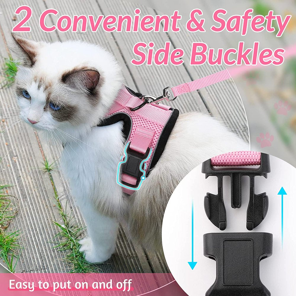 Pink Escape Proof Cat Harness, Leash & Vest