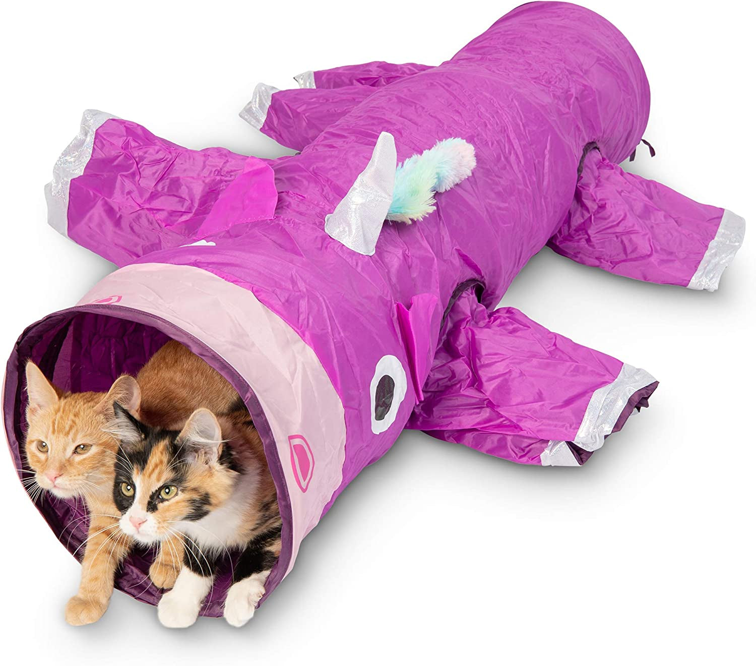 Multi Cat Tunnel Toy with Crinkle Feather String