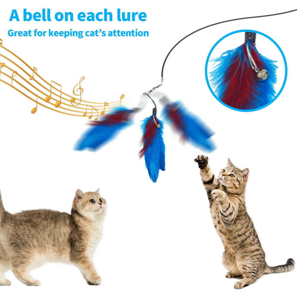 Indoor Cat Feather Teaser Toy With Bells 